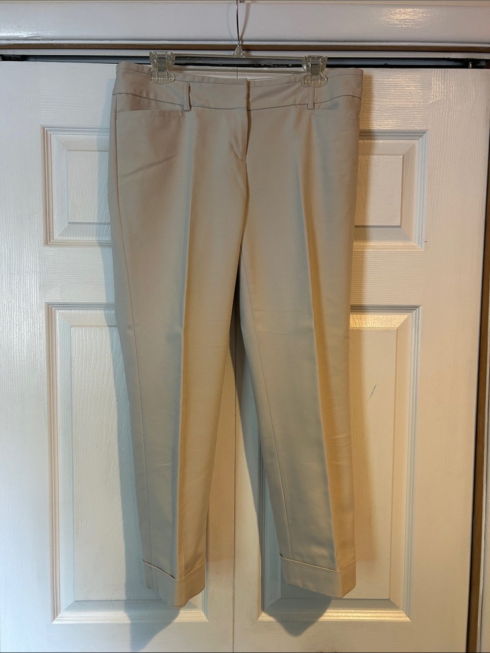 Classic Beige Women's Dress Cuffed Capris